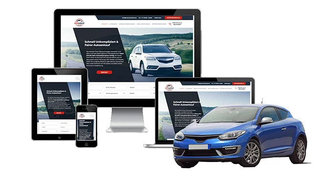 Ankaufseite mobil – Autoankauf Sulz am Neckar mit rotem PKW